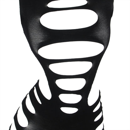 SUBBLIME - 952266 BLACK LONG-SLEEVED STRETCH FISHNET DRESS ONE SIZE