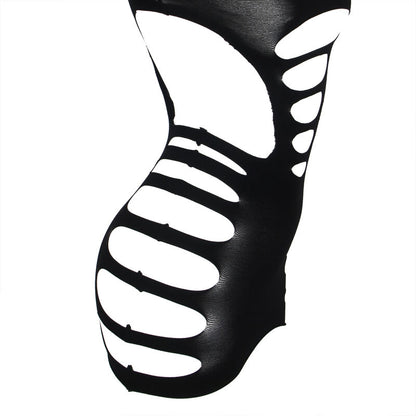 SUBBLIME - 952266 BLACK LONG-SLEEVED STRETCH FISHNET DRESS ONE SIZE