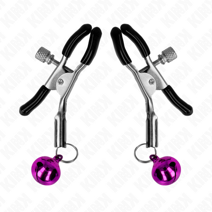KINK - PINCES À TÉTONS AVEC CLOCHE VIOLETTE 6 CM