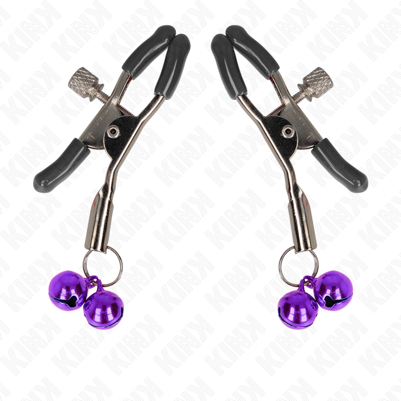 KINK - PINCES À TÉTONS DOUBLE CLOCHE VIOLET 6 CM