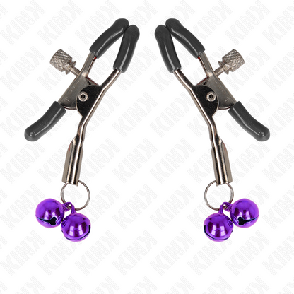 KINK - PINCES À TÉTONS DOUBLE CLOCHE VIOLET 6 CM