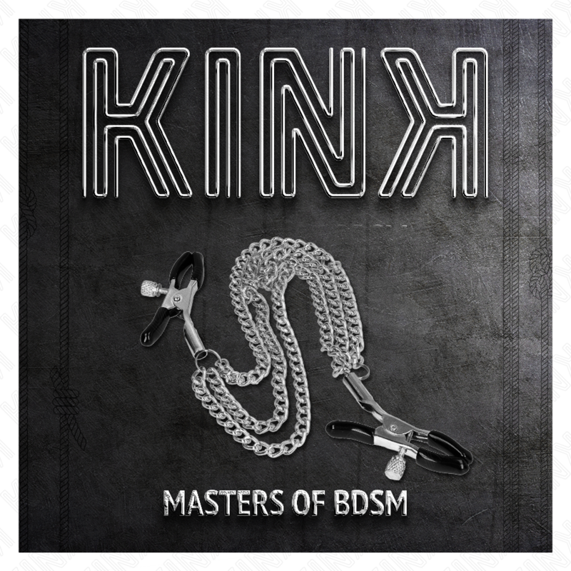 KINK - PINCES À TÉTONS TRIPLE CHAÎNE ARGENTÉES 20/23/28 CM