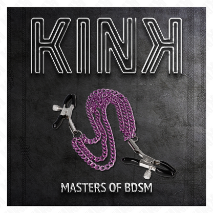 KINK - PINCES À TÉTONS TRIPLE CHAÎNE VIOLET 20/23/28 CM