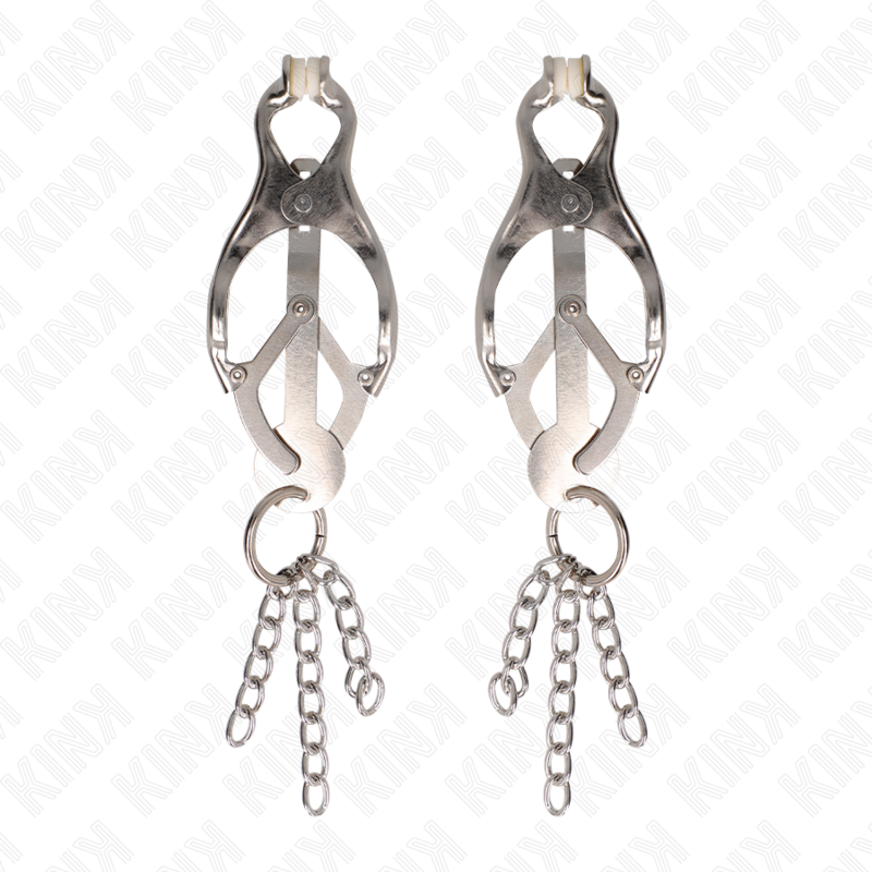 KINK - JAPANESE STYLE NIPPLE CLAMPS WITH SILVER CHAINS