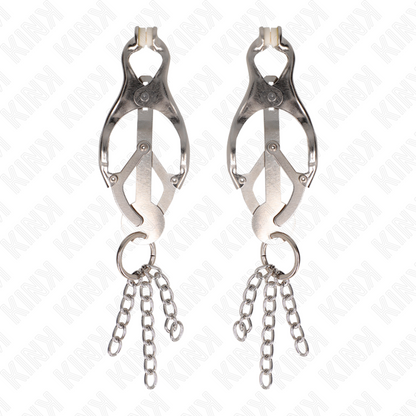 KINK - JAPANESE STYLE NIPPLE CLAMPS WITH SILVER CHAINS
