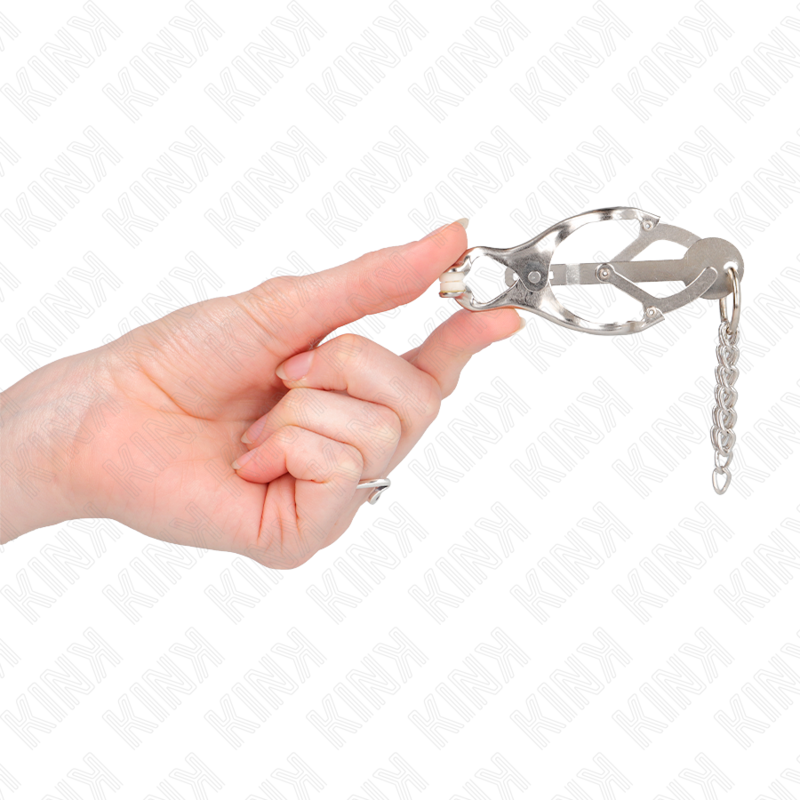 KINK - JAPANESE STYLE NIPPLE CLAMPS WITH SILVER CHAINS