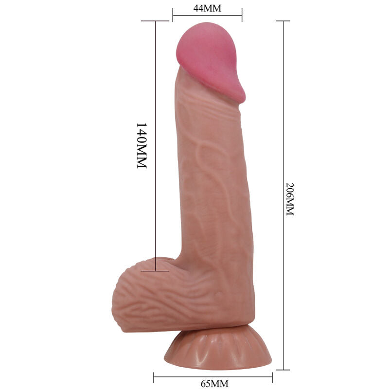 PRETTY LOVE - DILDO REALISTA SERIE PIEL DESLIZANTE CON VENTOSA DESLIZANTE PIEL MARRÓN 20,6 CM