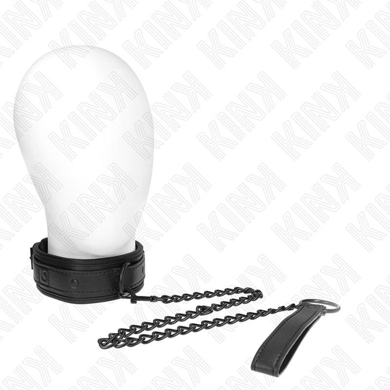 KINK - COU AVEC LAISSE 78 CM NÉOPRÈNE BONDAGE MODÈLE 2 RÉGLABLE 37,5 X 49,5 CM