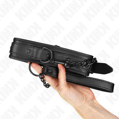 KINK - COU AVEC LAISSE 78 CM NÉOPRÈNE BONDAGE MODÈLE 2 RÉGLABLE 37,5 X 49,5 CM