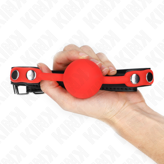 KINK - BÂILLON-BOULE EN SILICONE ROUGE 4 CM 60 x 2 CM