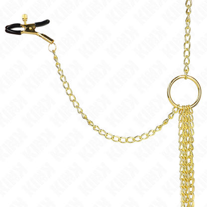 KINK - NIPPLE AND CLITORIS CLAMPS 4 ADJUSTABLE HOOKS GOLD