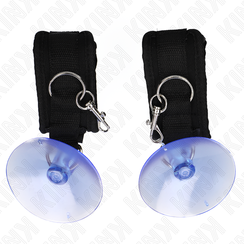 KINK - Bracelets noirs réglables à ventouse 29-40 cm x 5 cm