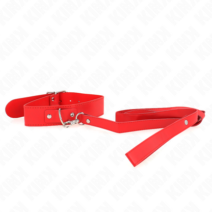 KINK - LAISSE-COLLER RÉGLABLE ROUGE FIN 116 CM 32-50 CM X 8 CM