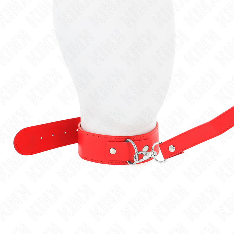 KINK - LAISSE-COLLER RÉGLABLE ROUGE FIN 116 CM 32-50 CM X 8 CM