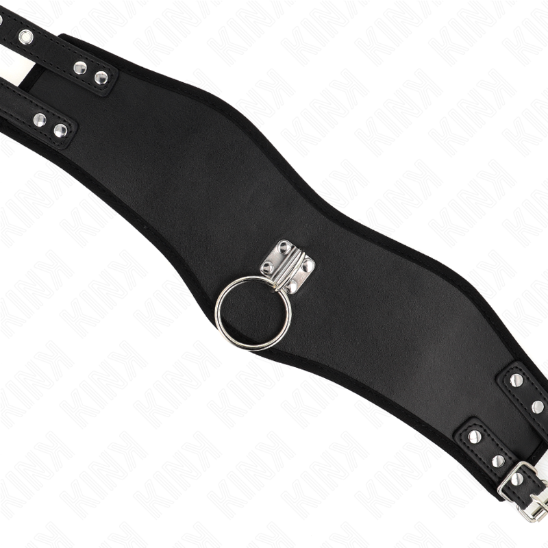 KINK - COLLIER AVEC LAISSE 65 CM DE LARGE NOIR RÉGLABLE 40-55 CM X 10 CM