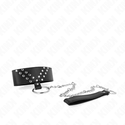 KINK - Collier laisse 65 cm avec rivet en V réglable 36-43 cm x 5 cm