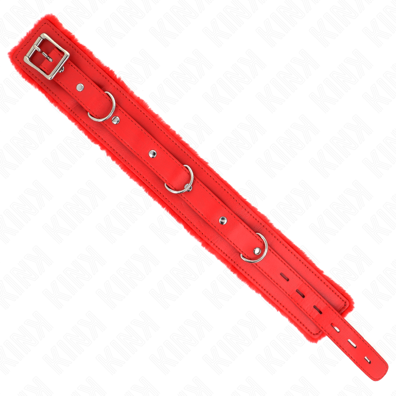KINK - COLLIER 65 CM AVEC LAISSE AVEC RETENUES ROUGE RÉGLABLE 36-42 CM X 5,5 CM