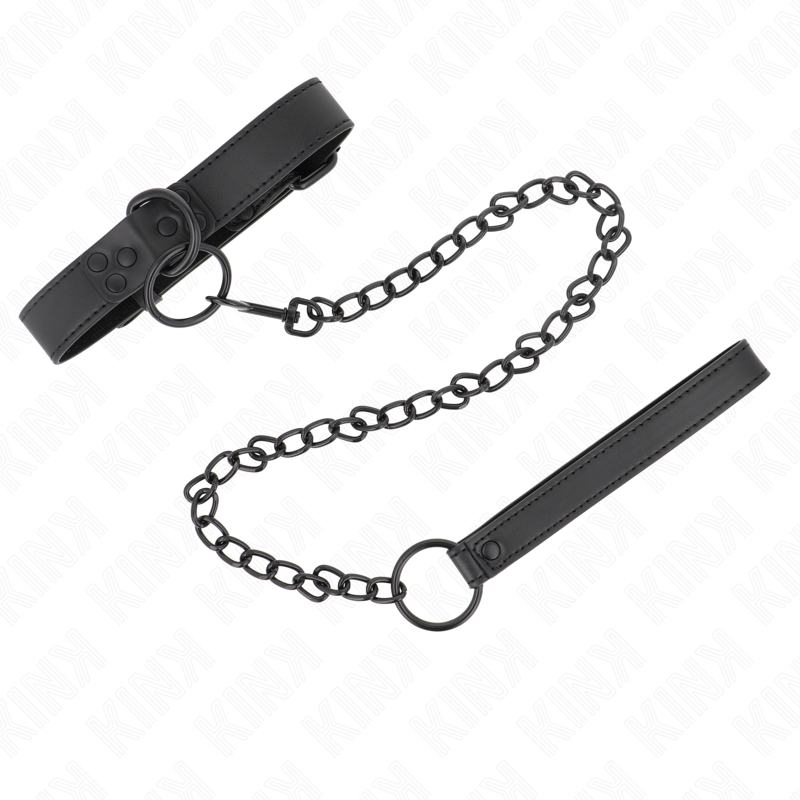 KINK - COLLIER AVEC LAISSE 65 CM FONCÉ RÉGLABLE 37-54 CM X 3 CM
