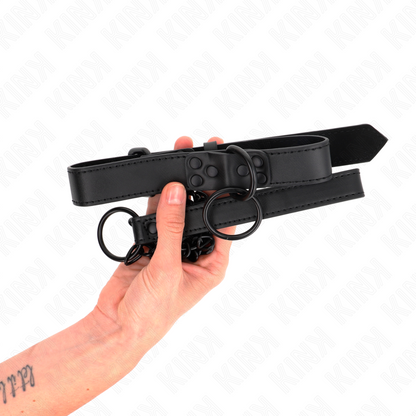 KINK - COLLIER AVEC LAISSE 65 CM FONCÉ RÉGLABLE 37-54 CM X 3 CM