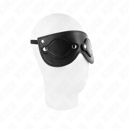 KINK - LEATHERETTE MASK WITH REMOVABLE EYE COVERS 22 x 9 CM