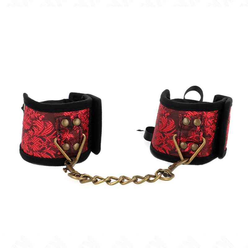KINK - BRACELETS SCANDAL DESIGN DÉTAIL NŒUD ROUGE-NOIR 24,5 CM X 6,5 CM