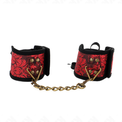 KINK - BRACELETS SCANDAL DESIGN DÉTAIL NŒUD ROUGE-NOIR 24,5 CM X 6,5 CM