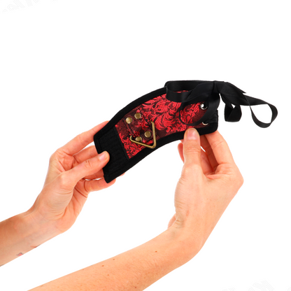 KINK - BRACELETS SCANDAL DESIGN DÉTAIL NŒUD ROUGE-NOIR 24,5 CM X 6,5 CM