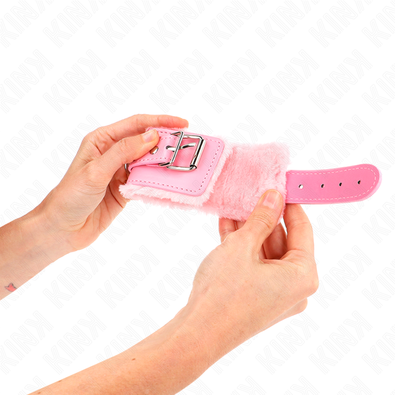 KINK - BRACELETS DOUBLÉS ROSE AVEC SANGLE ROSE RÉGLABLE 20-29 CM X 5,5 CM