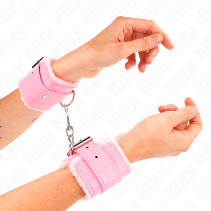 KINK - BRACELETS DOUBLÉS ROSE AVEC SANGLE ROSE RÉGLABLE 20-29 CM X 5,5 CM