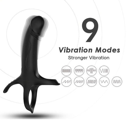 ARMONY - DILDO WITH RING & VIBRATOR BLACK