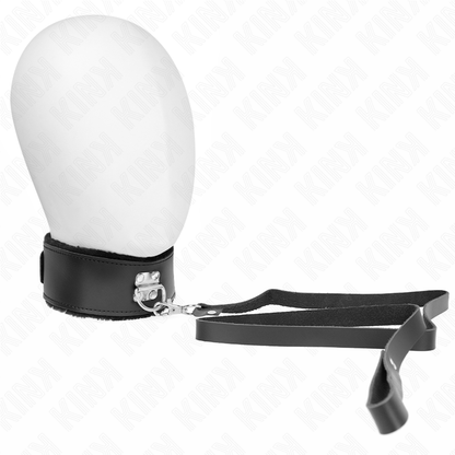 KINK - COLLIER EN CUIR NOIR 116 CM AVEC LAISSE RÉGLABLE 40-48 CM X 6 CM