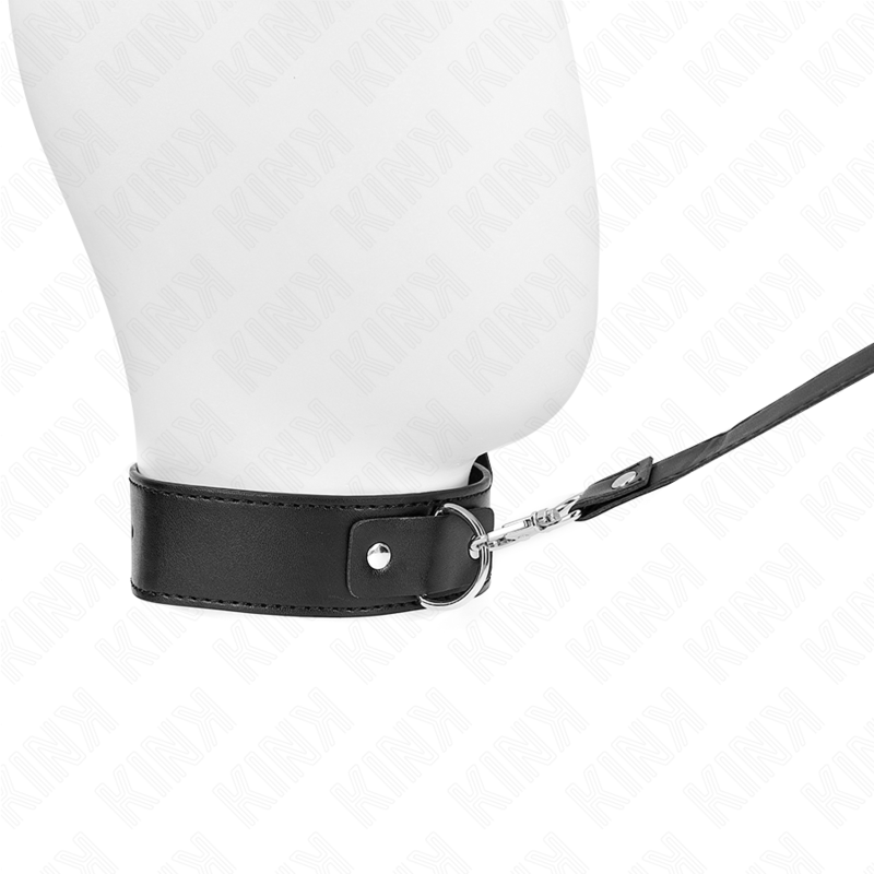 KINK - COLLIER AVEC LAISSE 116 CM FIN NOIR RÉGLABLE 32-50 CM X 8 CM