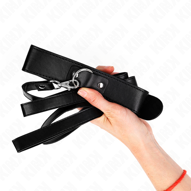 KINK - COLLIER AVEC LAISSE 116 CM FIN NOIR RÉGLABLE 32-50 CM X 8 CM