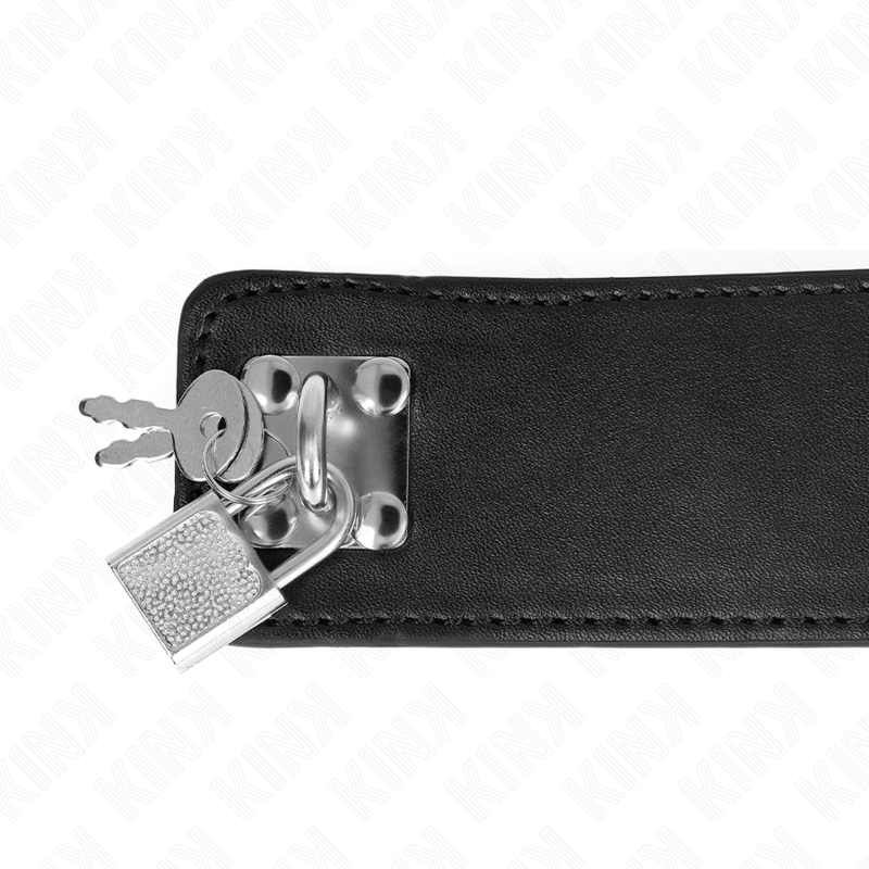 KINK - COLLIER AVEC LAISSE 65 CM DE LARGE NOIR RÉGLABLE 33,5-41 CM X 5 CM
