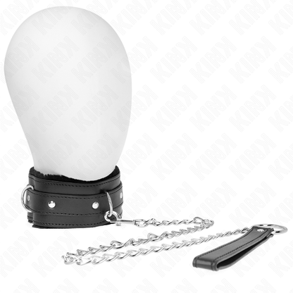 KINK - COLLIER RÉGLABLE NOIR 65CM AVEC LAISSE ET ATTACHES 36-42CM X 5,5CM