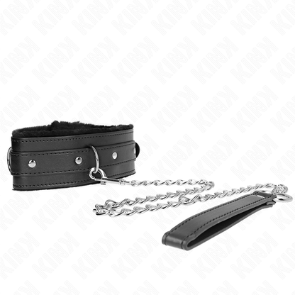 KINK - COLLIER RÉGLABLE NOIR 65CM AVEC LAISSE ET ATTACHES 36-42CM X 5,5CM