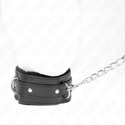 KINK - COLLIER RÉGLABLE NOIR 65CM AVEC LAISSE ET ATTACHES 36-42CM X 5,5CM