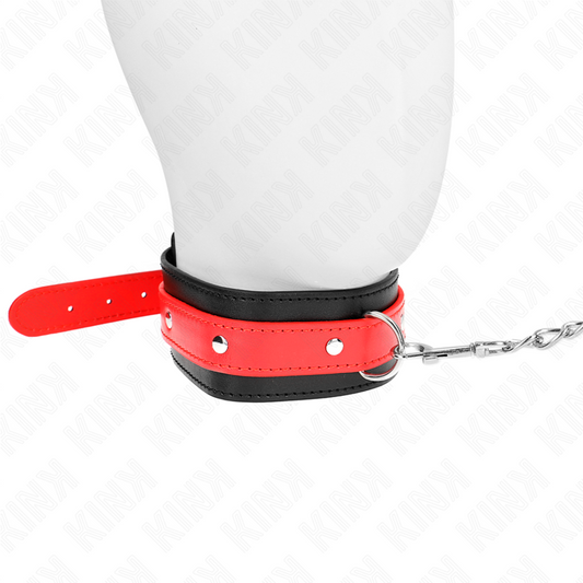KINK - COLLIER AVEC LAISSE 65 CM ROUGE RÉGLABLE 36-43 CM X 5 CM