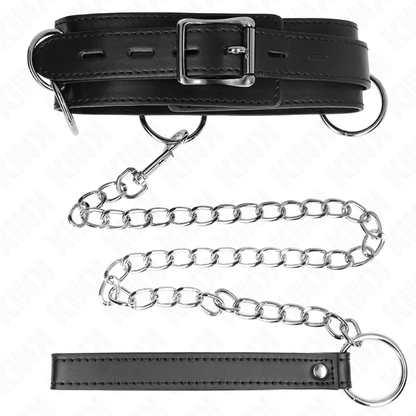 KINK - COLLIER AVEC LAISSE 80 CM ESCLAVE 3 ANNEAUX 53 X 5 CM
