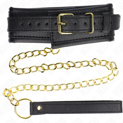 KINK - COLLIER ÉPONGE EN SIMILICUIR AVEC LAISSE MODÈLE 1 RÉGLABLE 37-54 CM X 3 CM