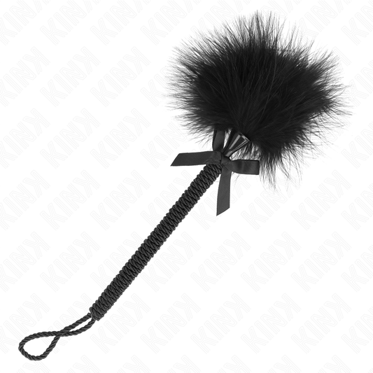 KINK - Nylon Rope Massager with Tickle Feathers and Black Bow 25 cm