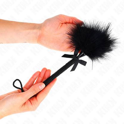 KINK - Nylon Rope Massager with Tickle Feathers and Black Bow 25 cm