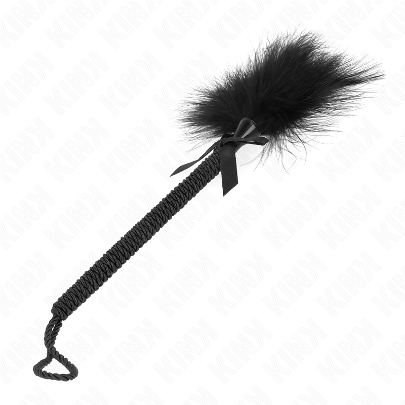 KINK - Nylon Rope Massager with Tickle Feathers and Black Bow 25 cm