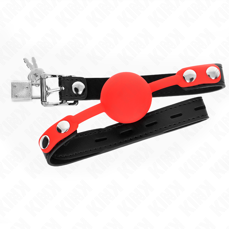 KINK - BÂILLON À BOULE EN SILICONE DE 4 CM AVEC VERROUILLAGE 60 x 2 CM