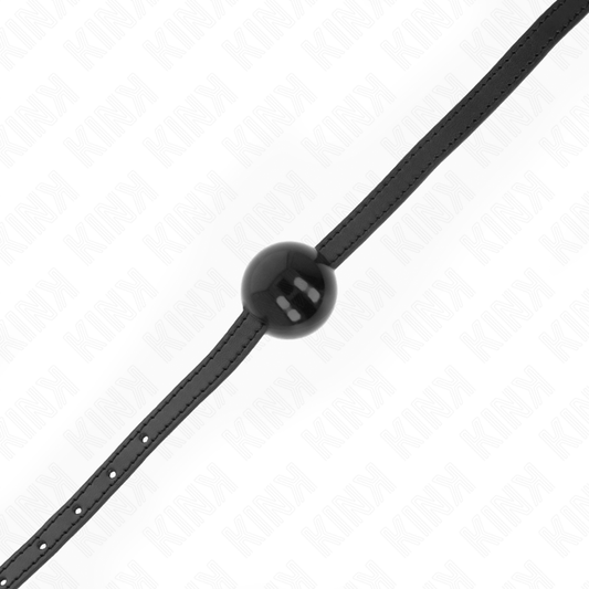 KINK - BÂILLON À BOULE UNIQUE SOLIDE DE 4 CM NOIR 65 x 1,5 CM