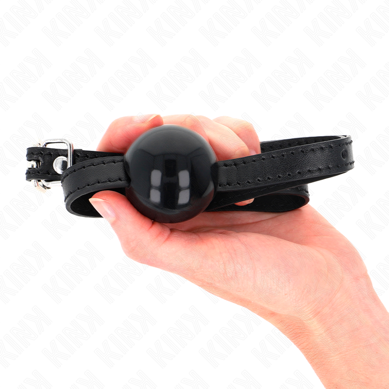 KINK - BÂILLON À BOULE UNIQUE SOLIDE DE 4 CM NOIR 65 x 1,5 CM