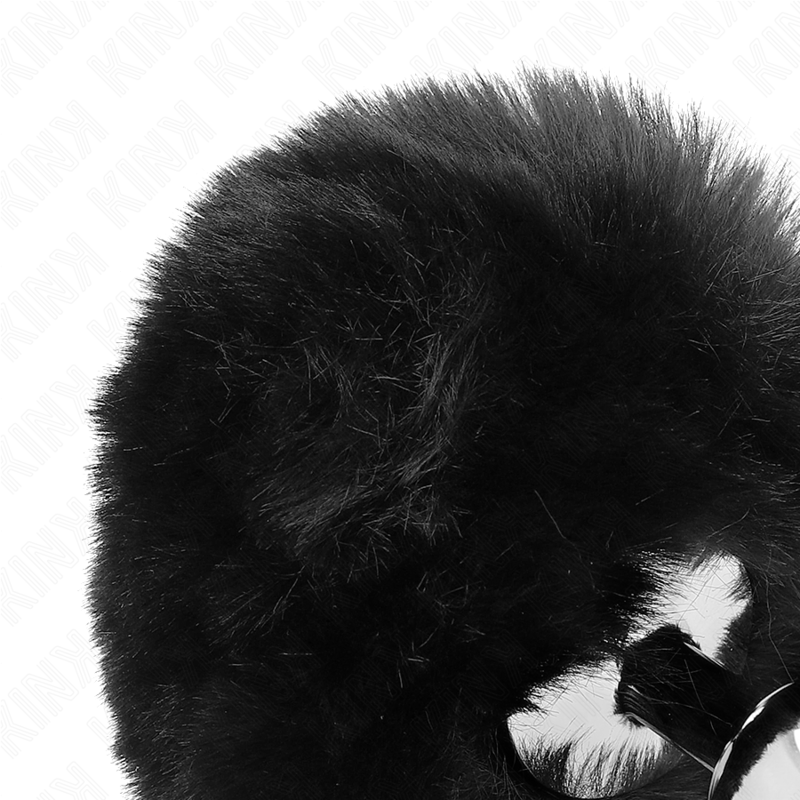 KINK - PLUG 7 x 3 CM ACIER INOXYDABLE AVEC QUEUE DE LAPIN FAUSSE FOURRURE 8 CM NOIR