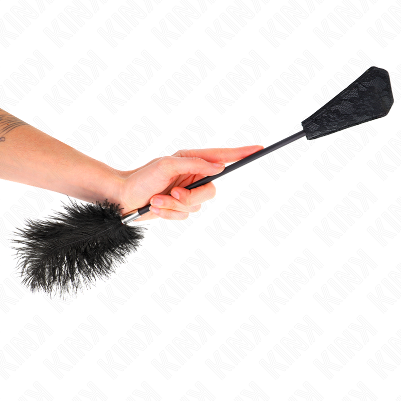 KINK - OSTRICH FEATHERS FOR TICKLING WITH LACE PADDLE 56 CM