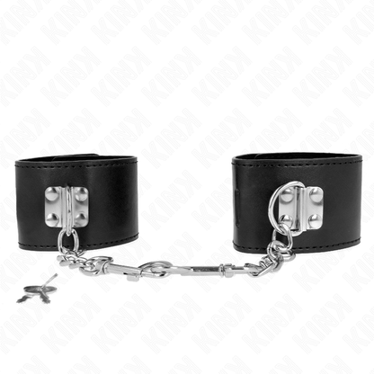 KINK - Bracelets réglables avec cadenas noir 16-23 cm x 5,5 cm