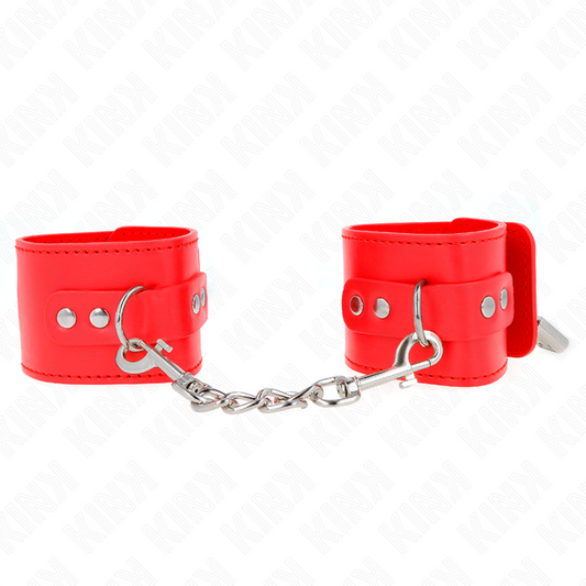 KINK - BRACELETS AVEC FERMETURE À CADENAS ROUGE RÉGLABLE 16-23 CM X 5,5 CM